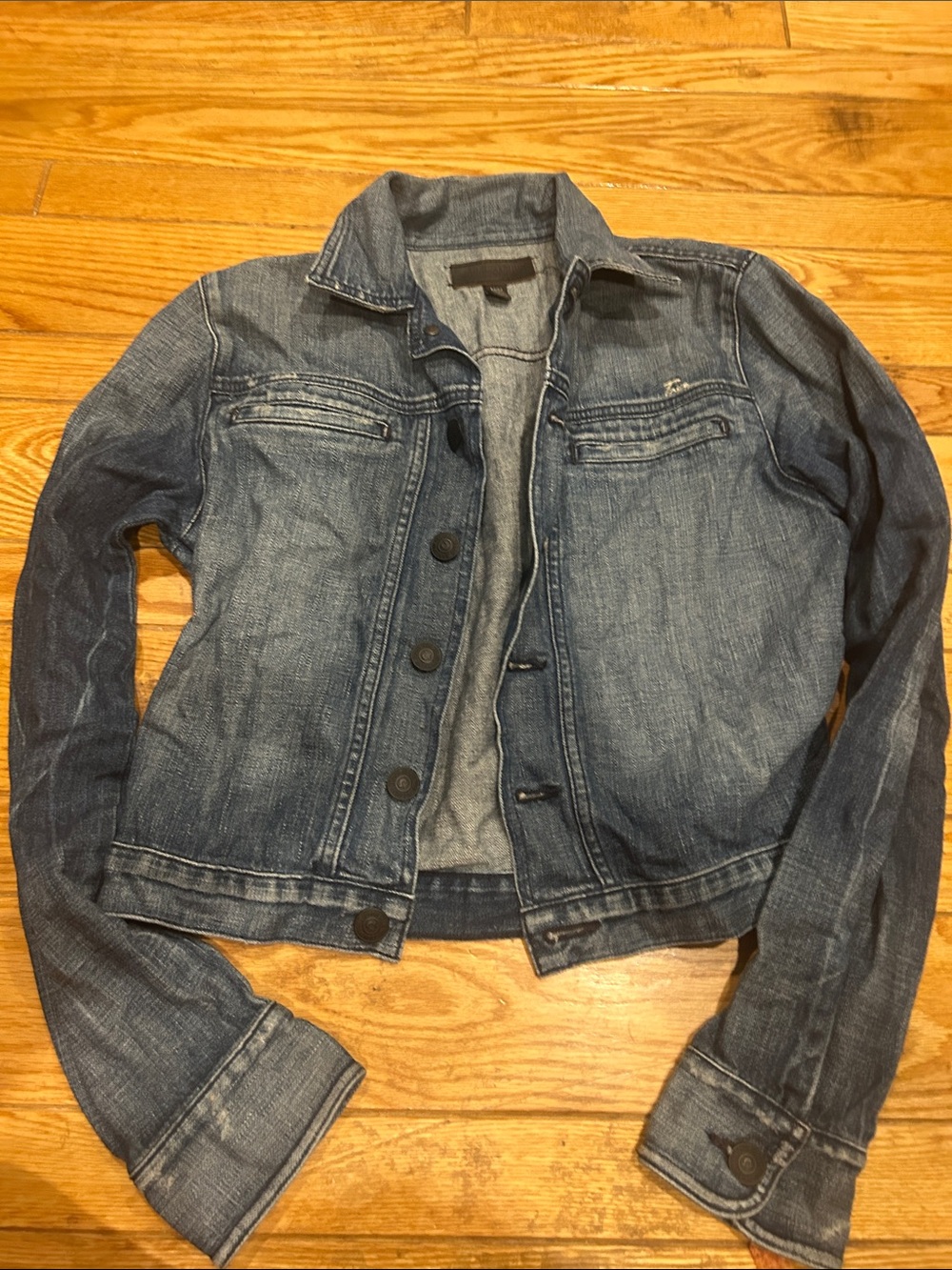 True Religion Distressed Blue Denim Trucker Jacket